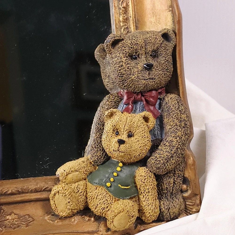 Vintage Teddy Bear Tabletop Mirror, 1990s‎ Decor